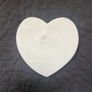 Heart Paper Weight White Love Heart Marble Stone Heart Coaster Home Accent Decor